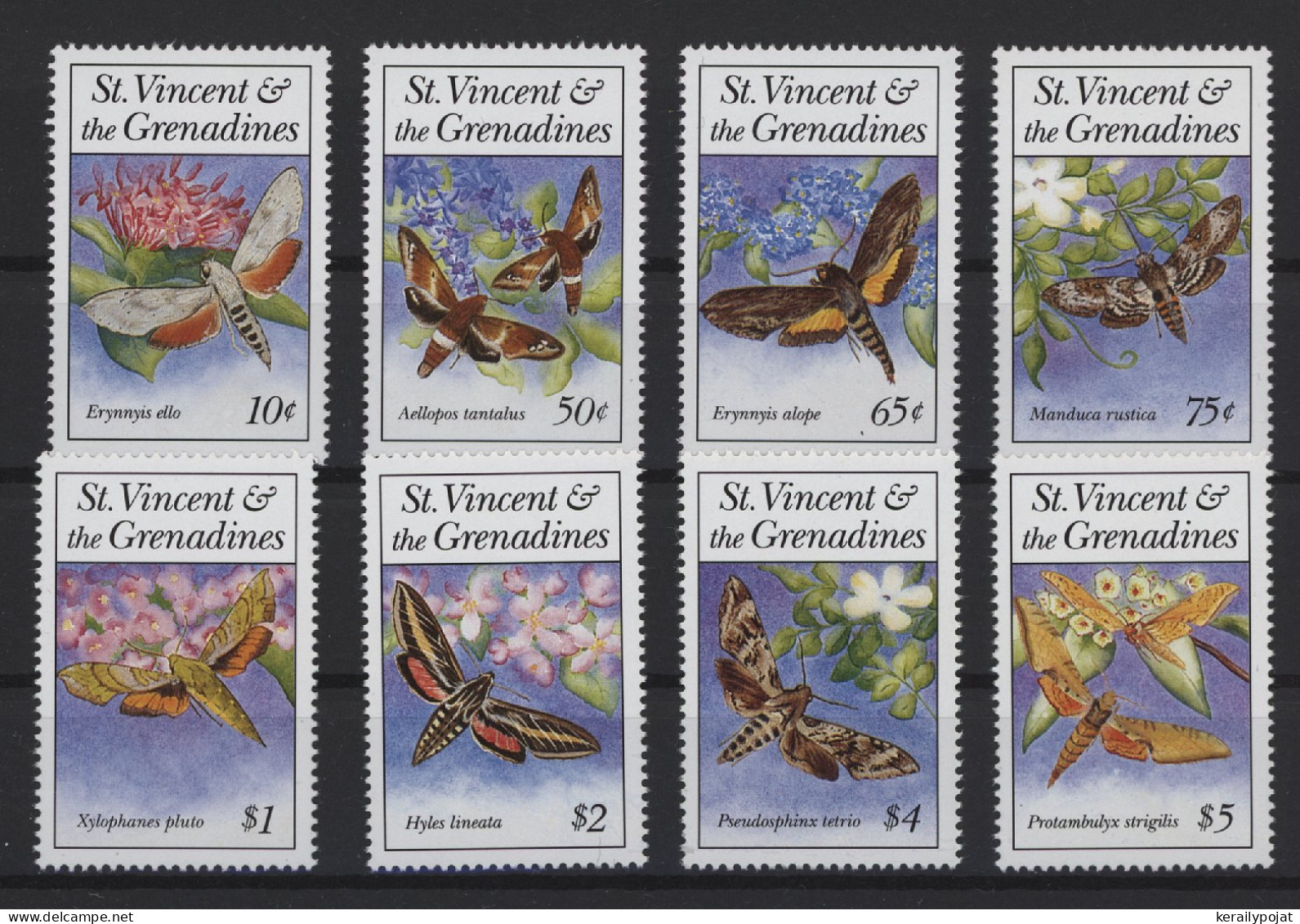 St.Vincent - 1993 Moths MNH__(TH-26958) - St.Vincent (1979-...)