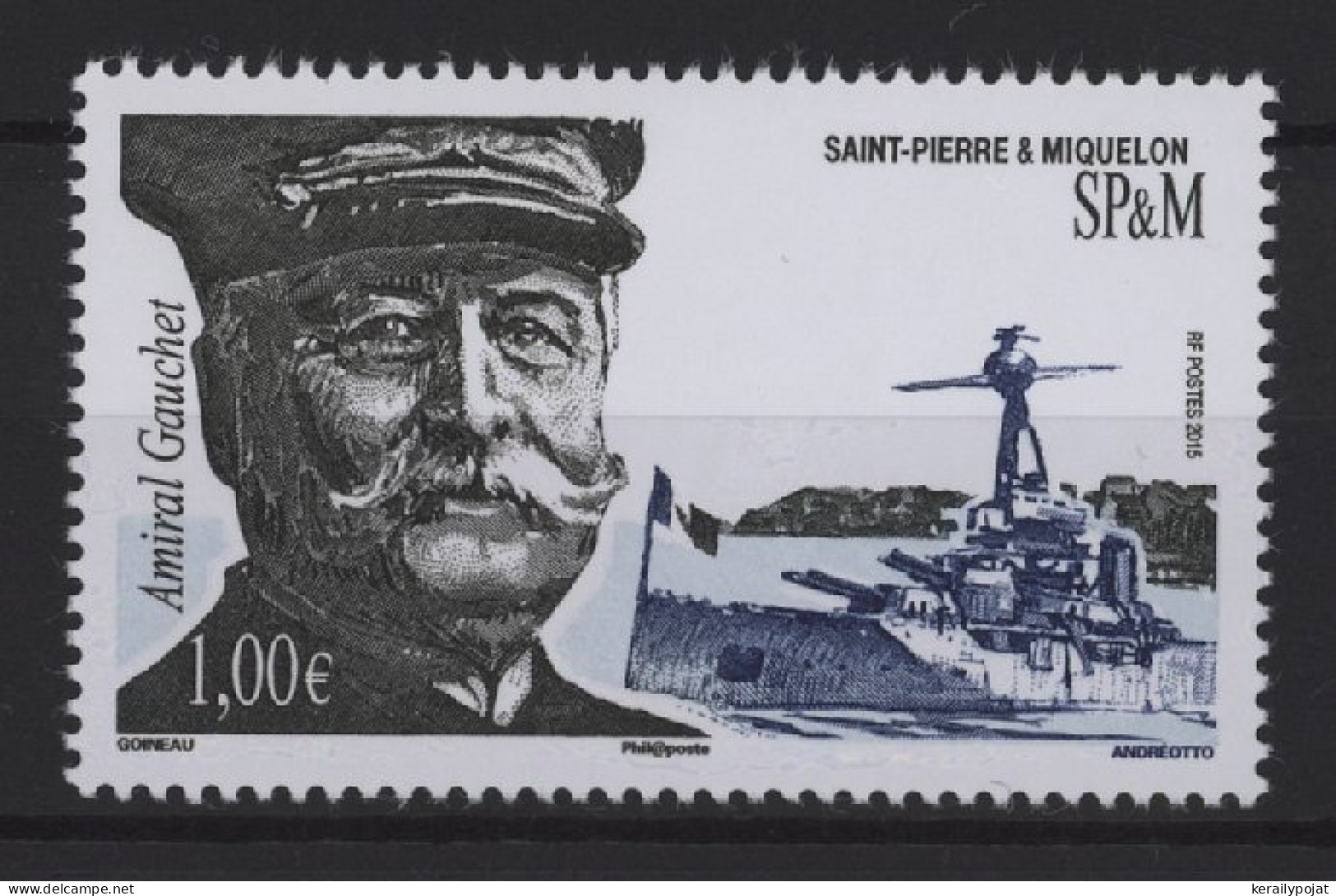 St.Pierre & Miquelon - 2015 Admiral Gauchet MNH__(TH-26043) - Nuevos