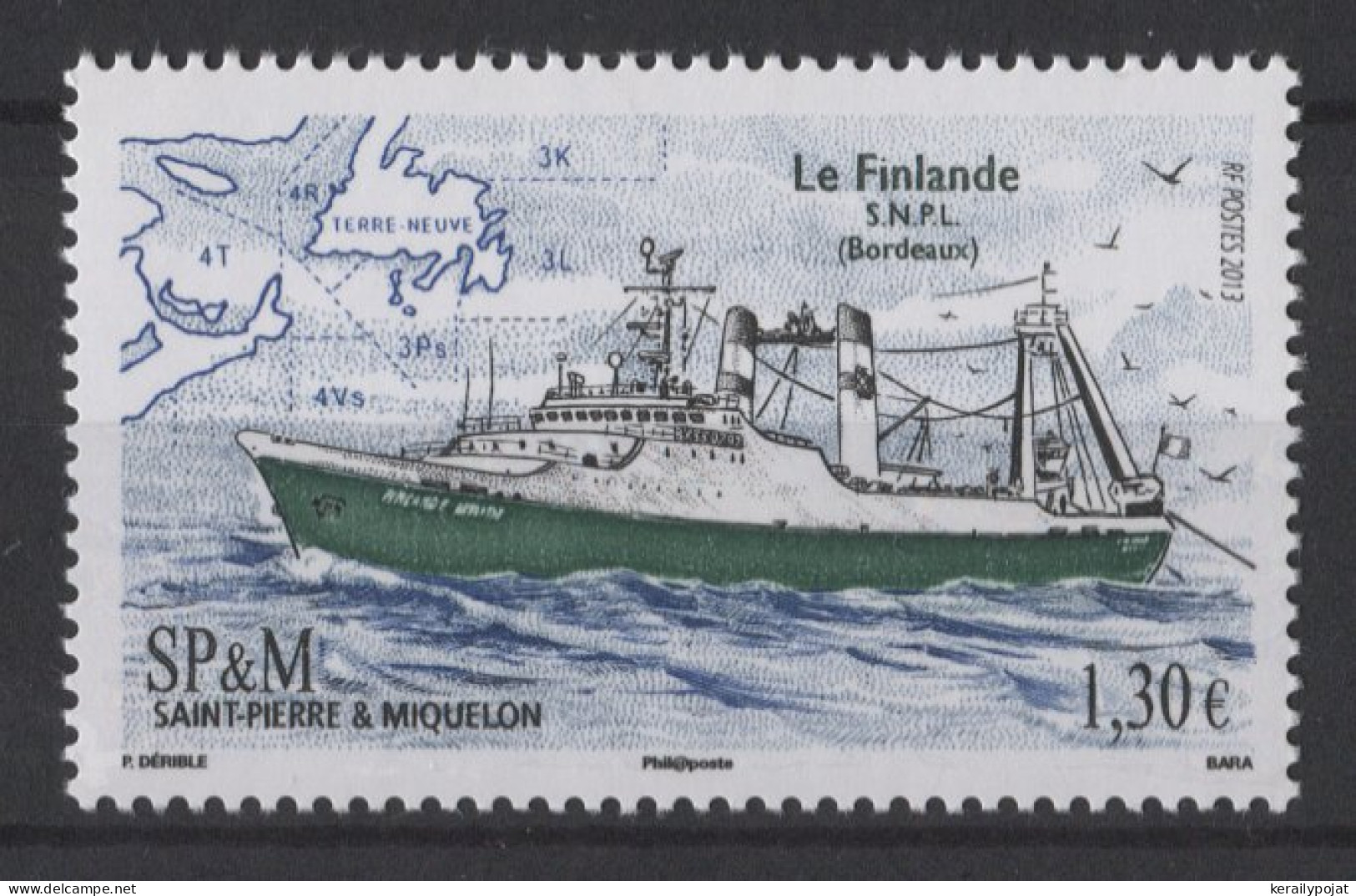 St.Pierre & Miquelon - 2013 Fishing Vessel Finlande III MNH__(TH-26414) - Ungebraucht