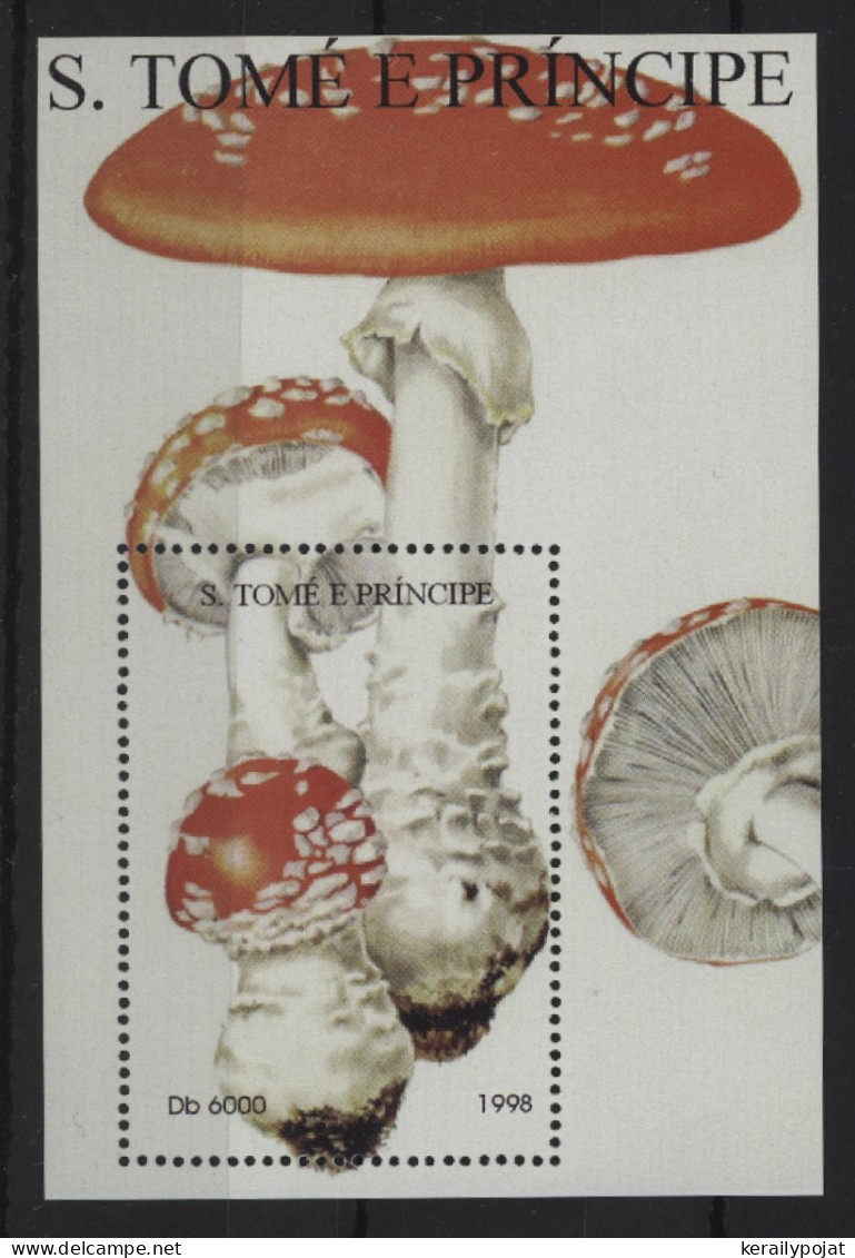 St. Thomas & Prince - 1998 Mushrooms Block (1) MNH__(TH-24398) - St. Thomas & Prince