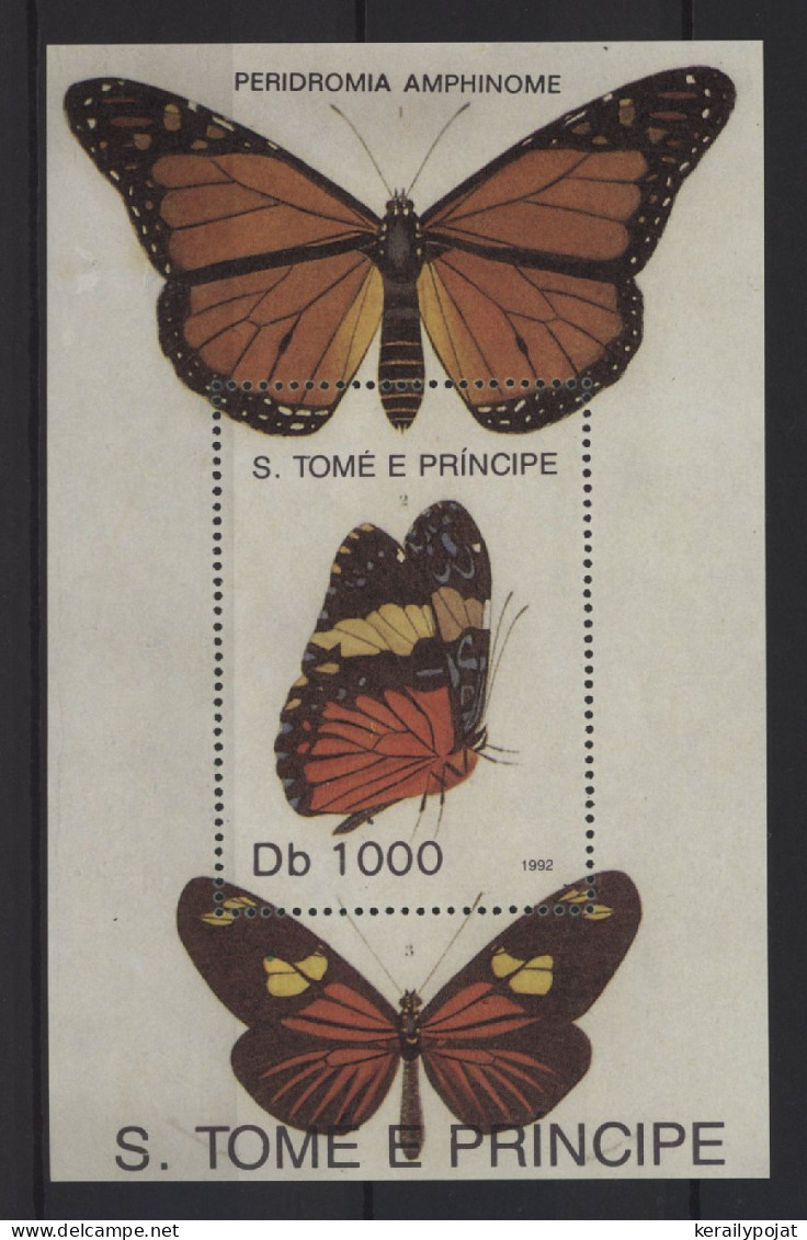 St. Thomas & Prince - 1992 Butterflies Block (2) MNH__(TH-26795) - St. Thomas & Prince