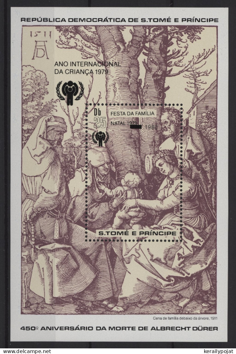 St. Thomas & Prince - 1980 Christmas Overprint Block MNH__(TH-25349) - St. Thomas & Prince