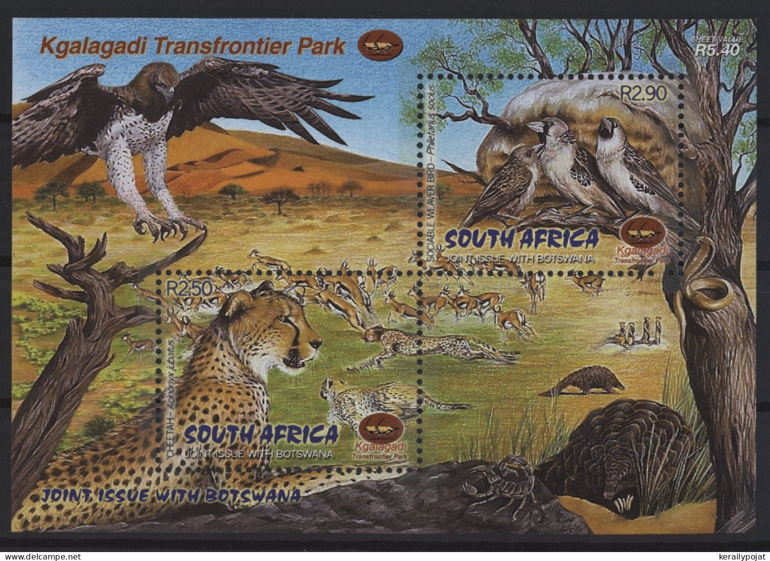 South Africa - 2001 Kgalagadi National Park Block MNH__(TH-27275) - Blocs-feuillets