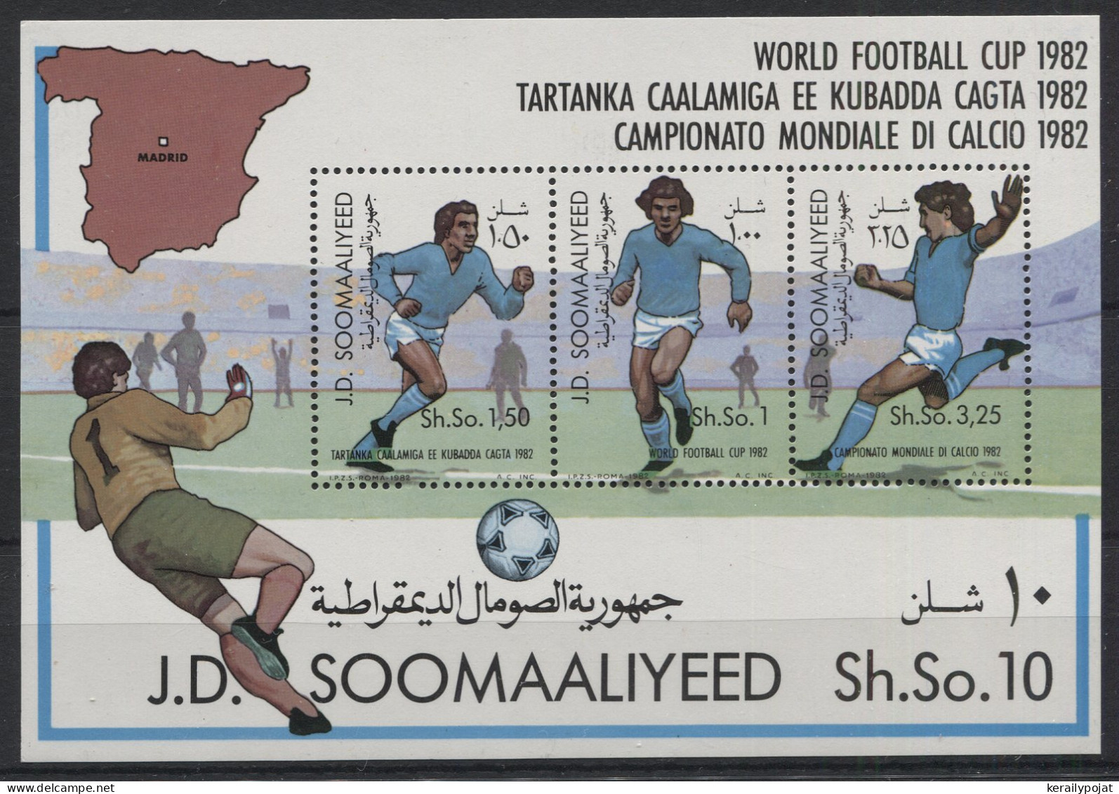 Somalia - 1982 Soccer World Cup Block MNH__(TH-23849) - Somalia (1960-...)