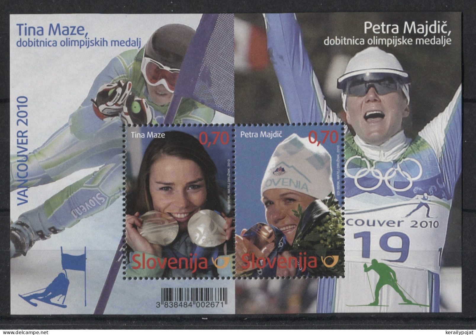 Slovenia - 2010 Vancouver Medalists Block MNH__(TH-23270) - Slovenia