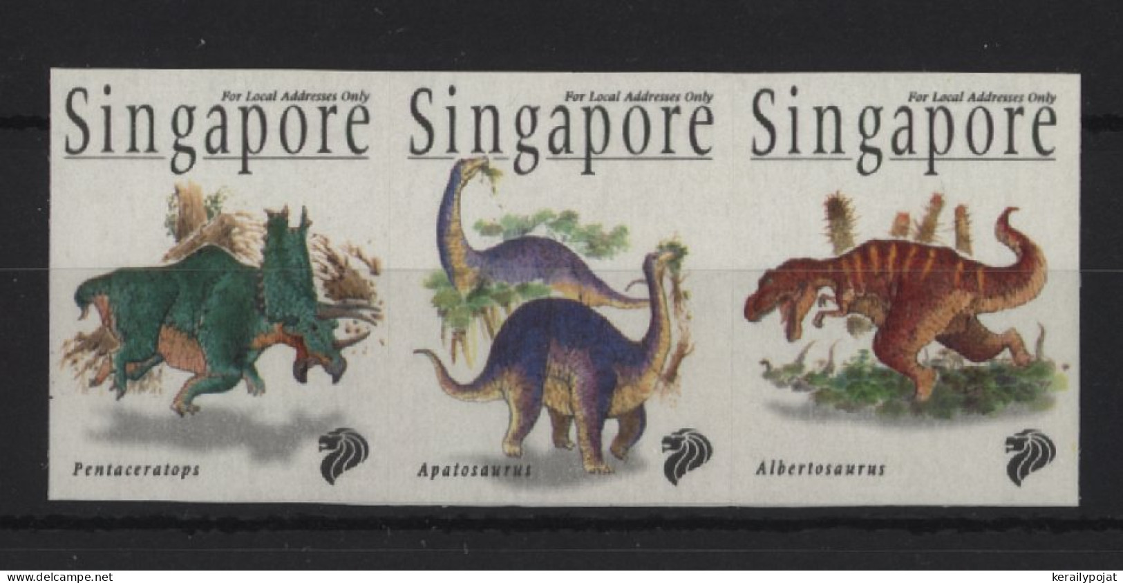 Singapore - 1998 Prehistoric Animals Self-adhesive MNH__(TH-24459) - Singapore (1959-...)
