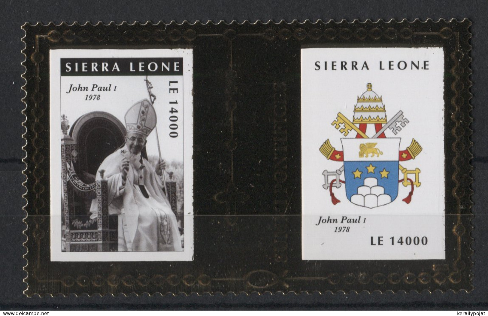 Sierra Leone - 2010 Popes Gold Stamps Block (1) MNH__(TH-23616) - Sierra Leona (1961-...)