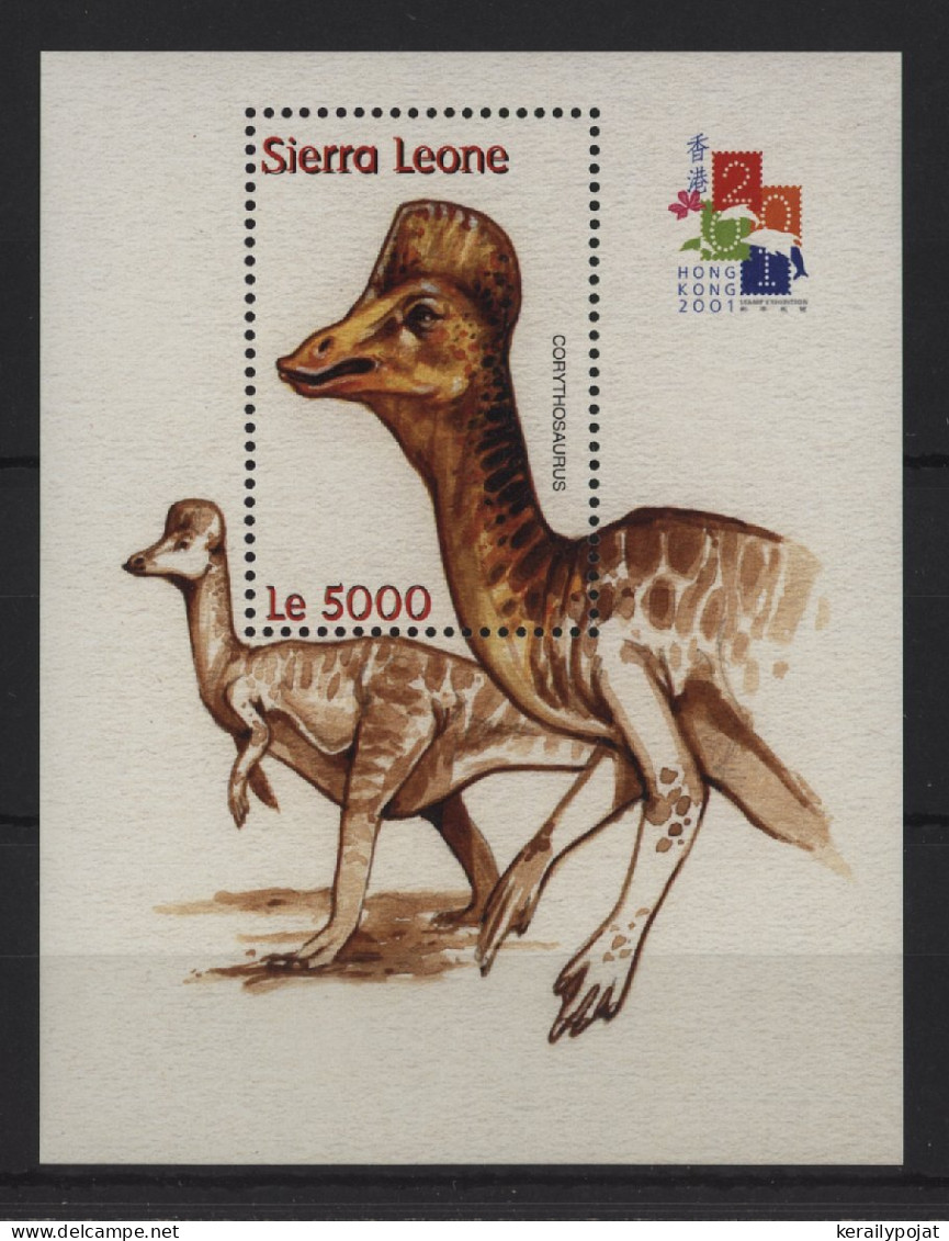 Sierra Leone - 2001 Prehistoric Animals Block (1) MNH__(TH-24460) - Sierra Leone (1961-...)