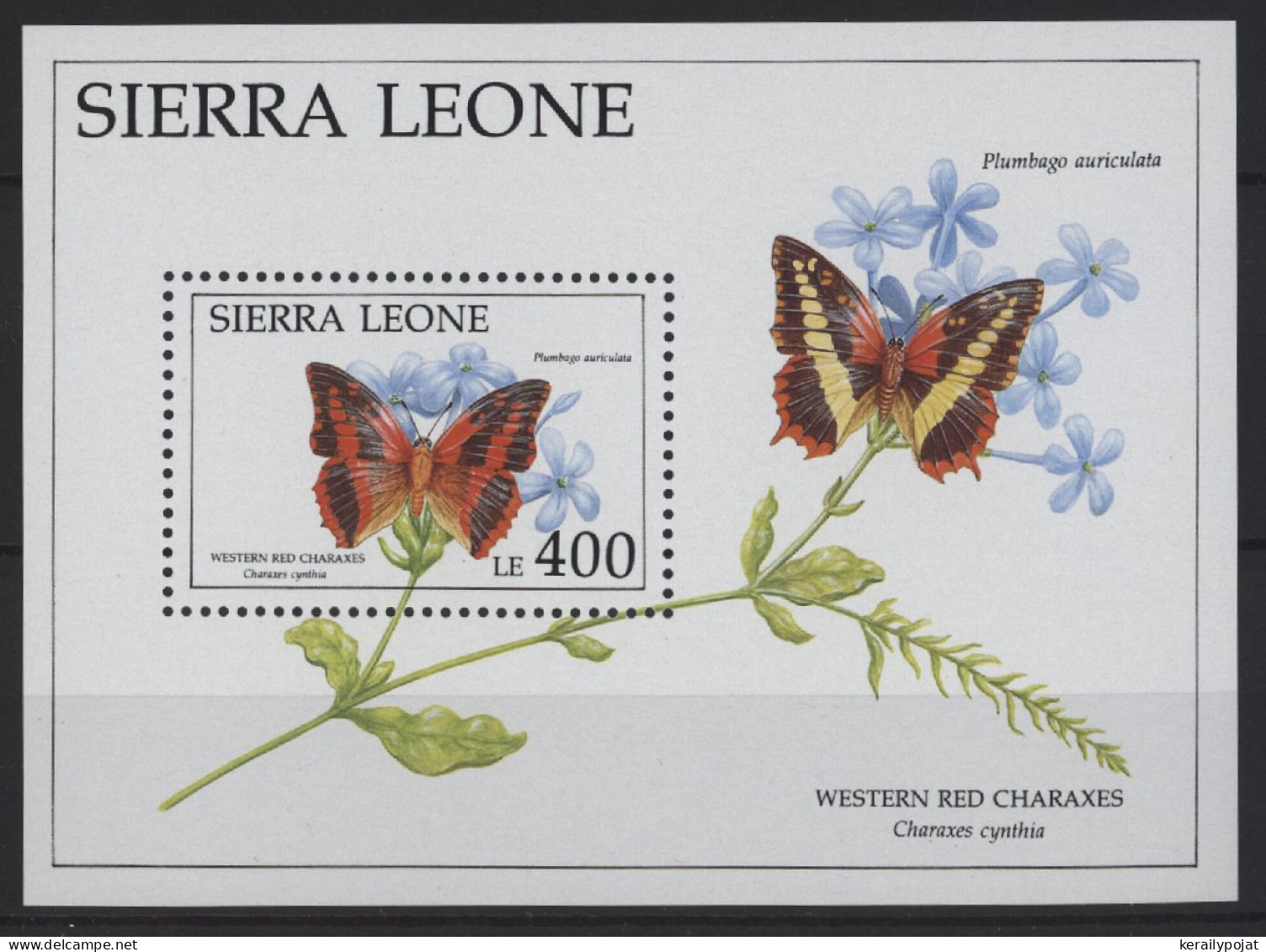 Sierra Leone - 1991 Butterflies Block (4) MNH__(TH-26865) - Sierra Leone (1961-...)