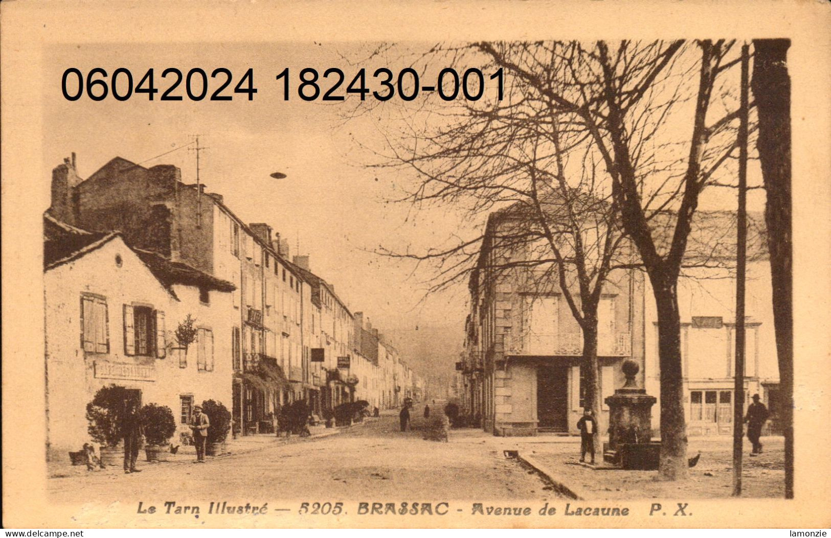 BRASSAC.  Cpa Sépia.  - Avenue De Lacaune.  (scans Recto-verso) - Brassac