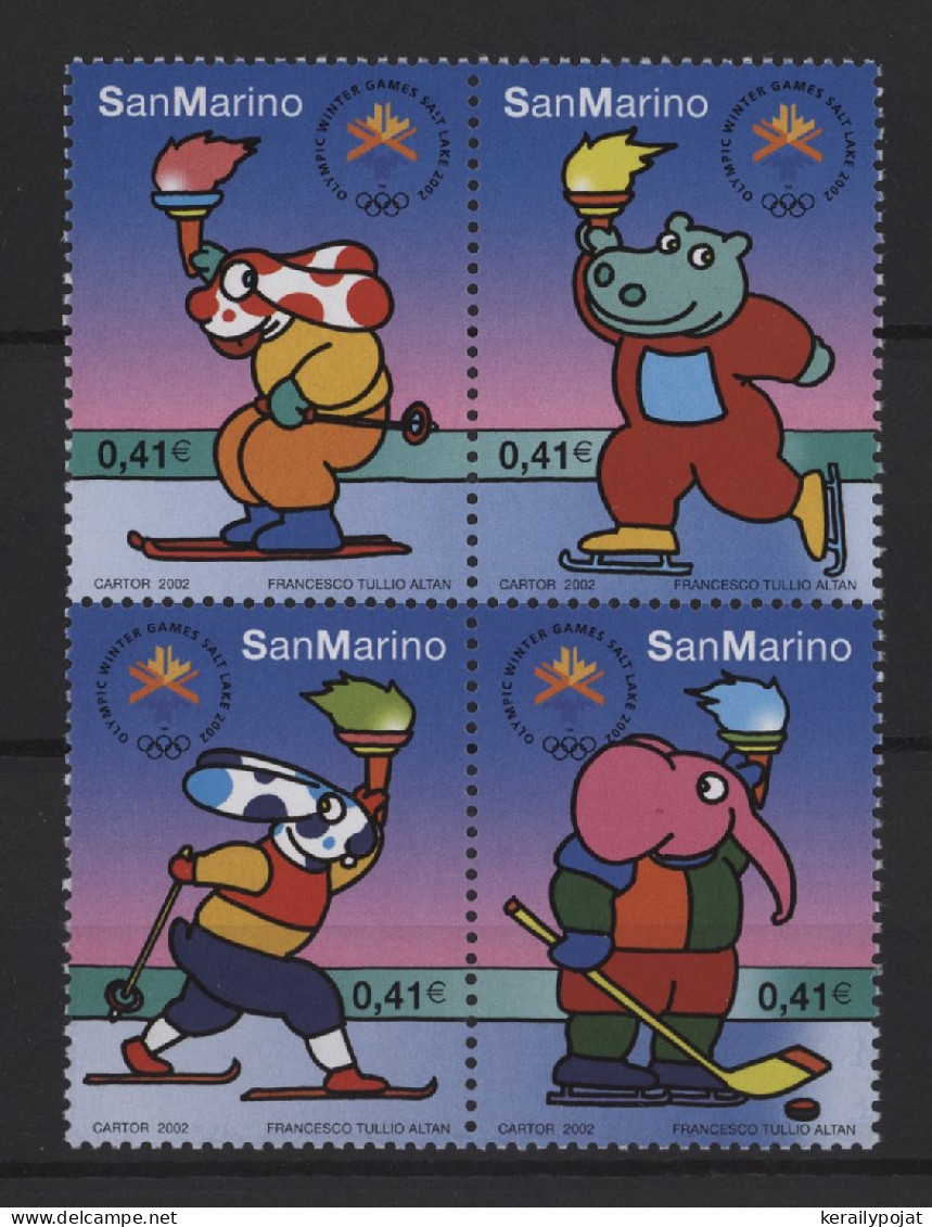 San Marino - 2002 Winter Olympics Salt Lake City Block Of Four MNH__(TH-25552) - Blocks & Sheetlets