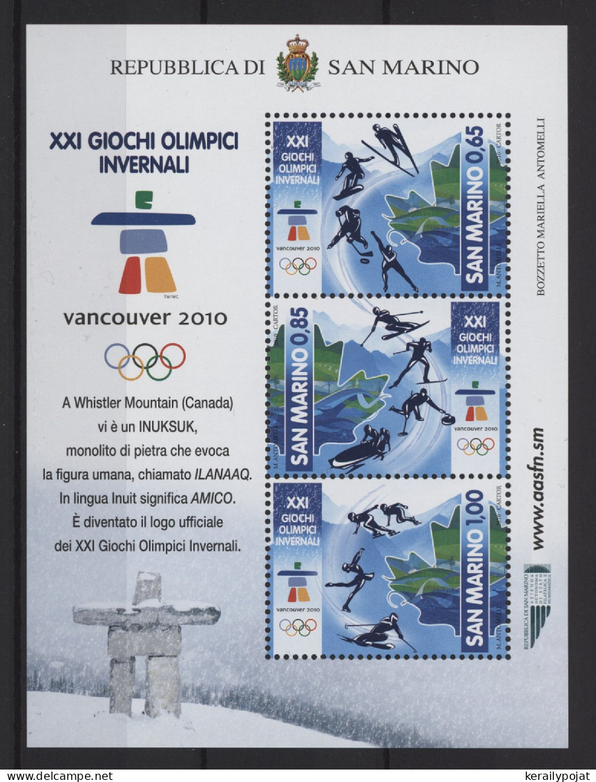 San Marino - 2010 Winter Olympics Vancouver Block MNH__(TH-25554) - Blokken & Velletjes
