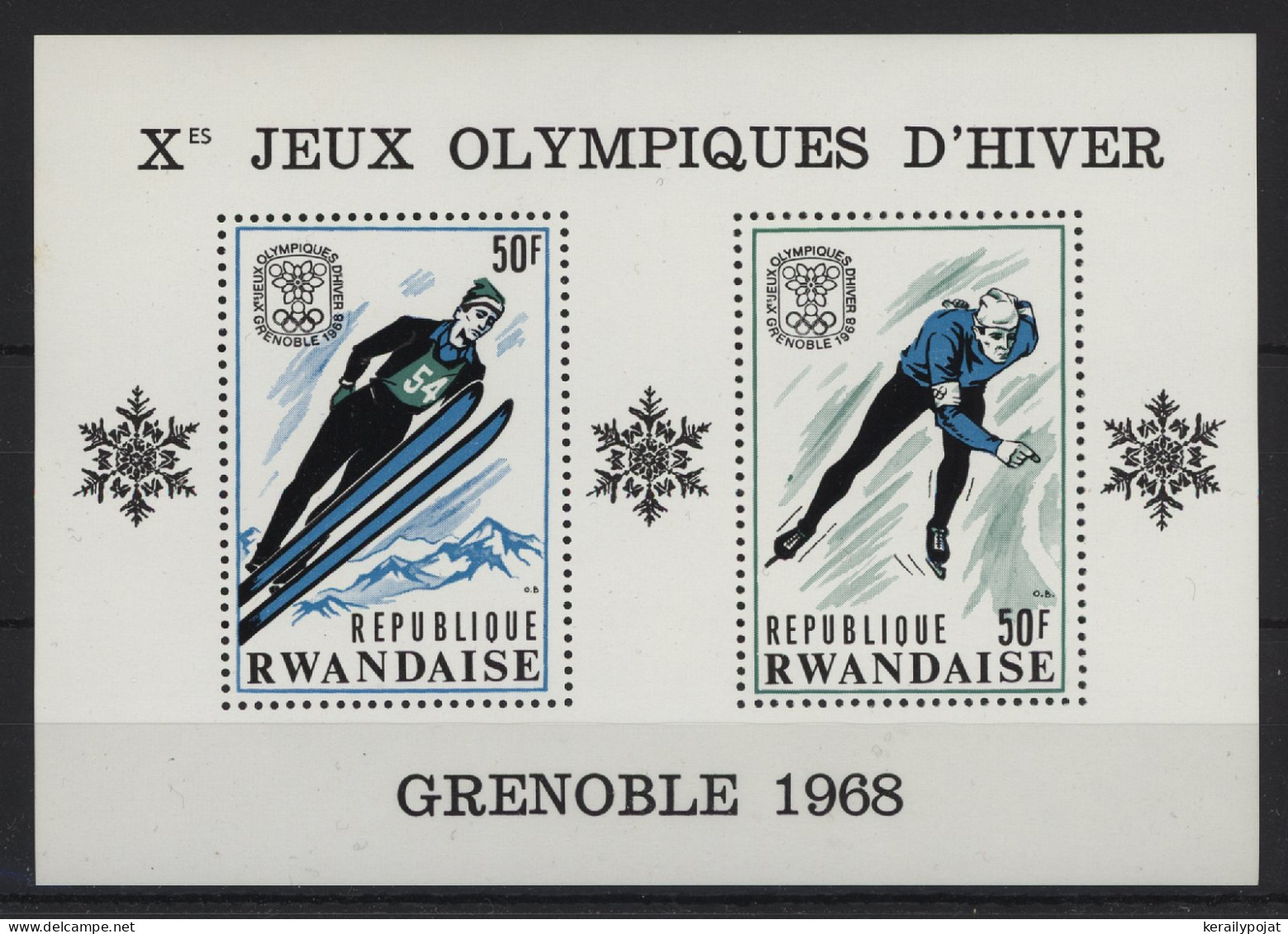 Rwanda - 1968 Winner Of The Grenoble Block (1) MNH__(TH-24279) - Unused Stamps