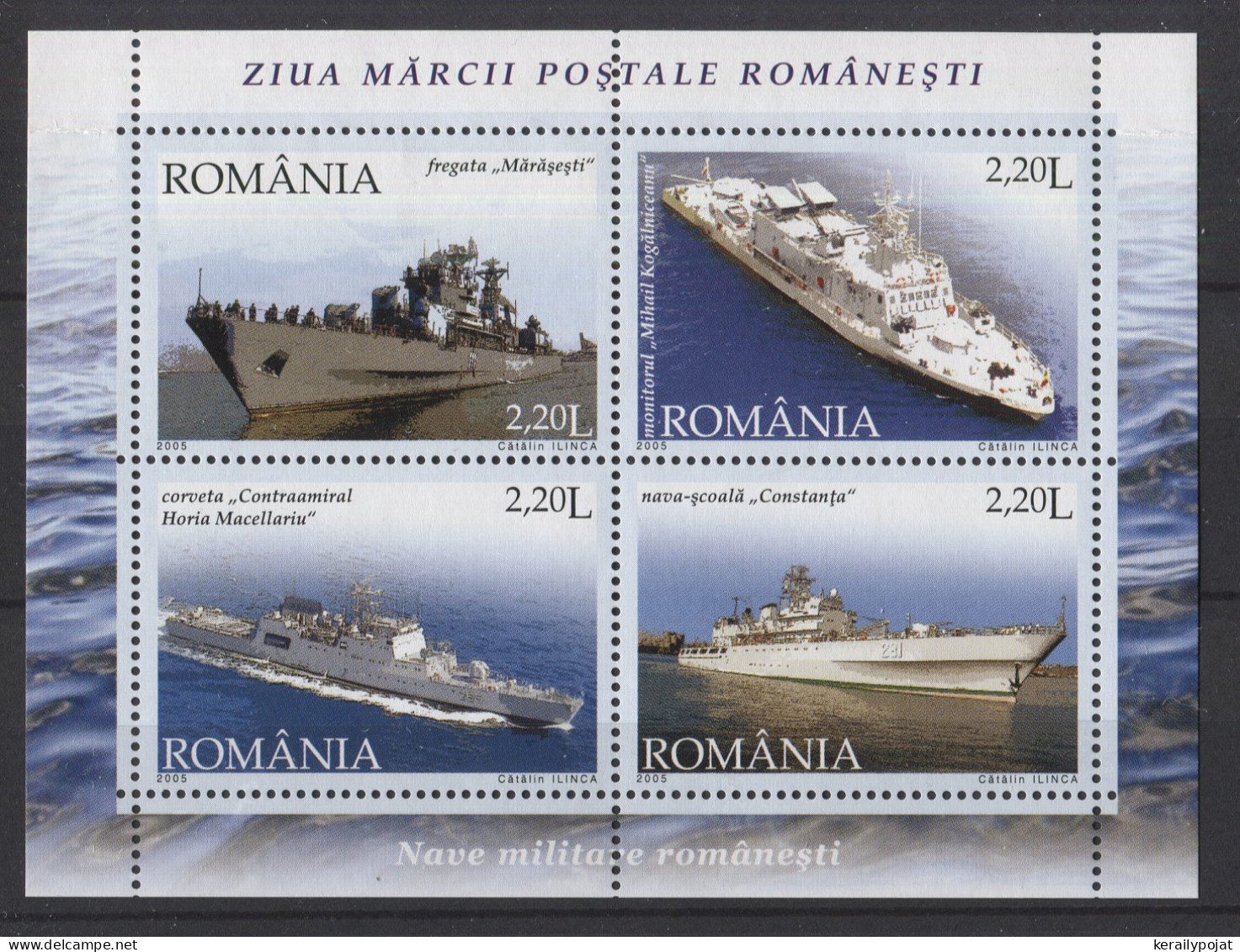 Romania - 2005 Warships Block MNH__(TH-26089) - Hojas Bloque