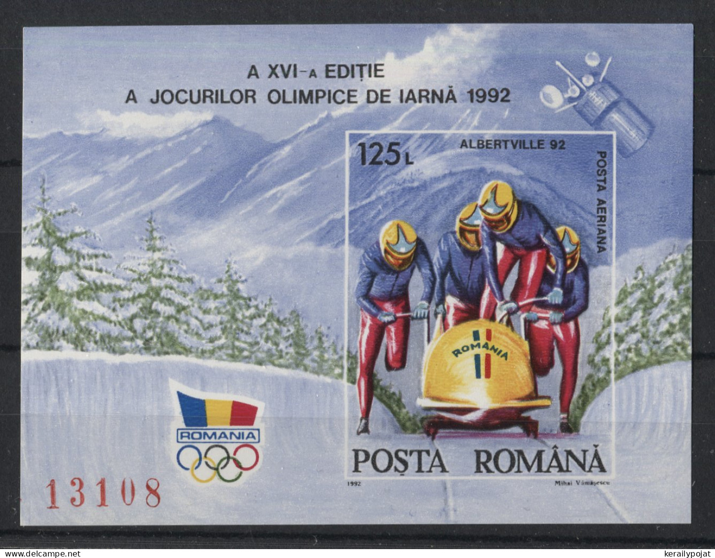 Romania - 1992 Winter Olympics Albertville Block (2) MNH__(TH-23541) - Hojas Bloque