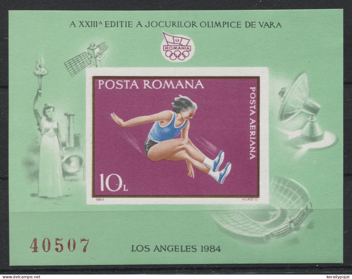Romania - 1984 Summer Olympics Los Angeles (II) Block (2) MNH__(TH-23535) - Hojas Bloque