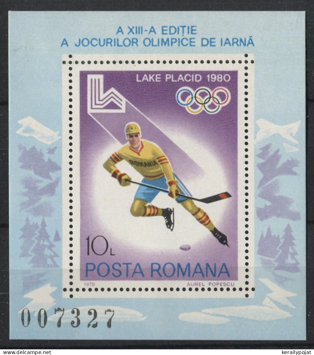 Romania - 1979 Winter Olympics Lake Placid Block (1) MNH__(TH-23525) - Hojas Bloque