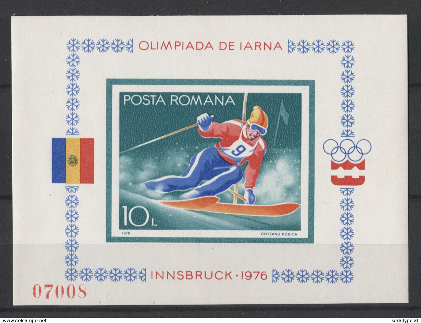 Romania - 1975 Winter Olympics Innsbruck Block (2) MNH__(TH-25004) - Hojas Bloque