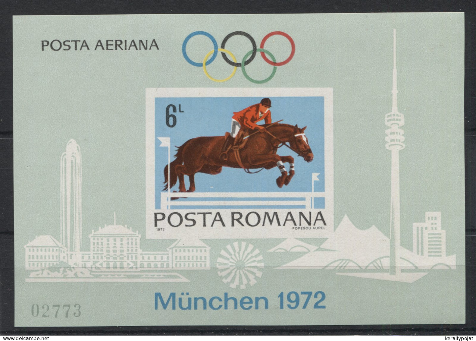 Romania - 1972 Summer Olympics Munich (I) Block (2) MNH__(TH-23820) - Blocs-feuillets