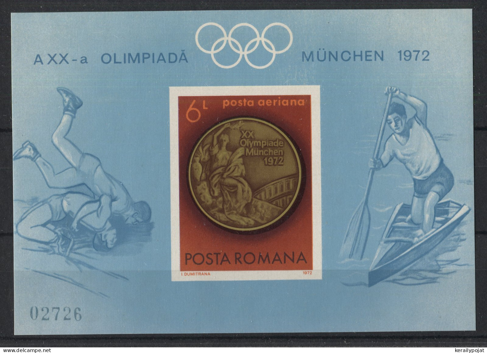 Romania - 1972 Munich Medalists Block (2) MNH__(TH-23828) - Blocchi & Foglietti