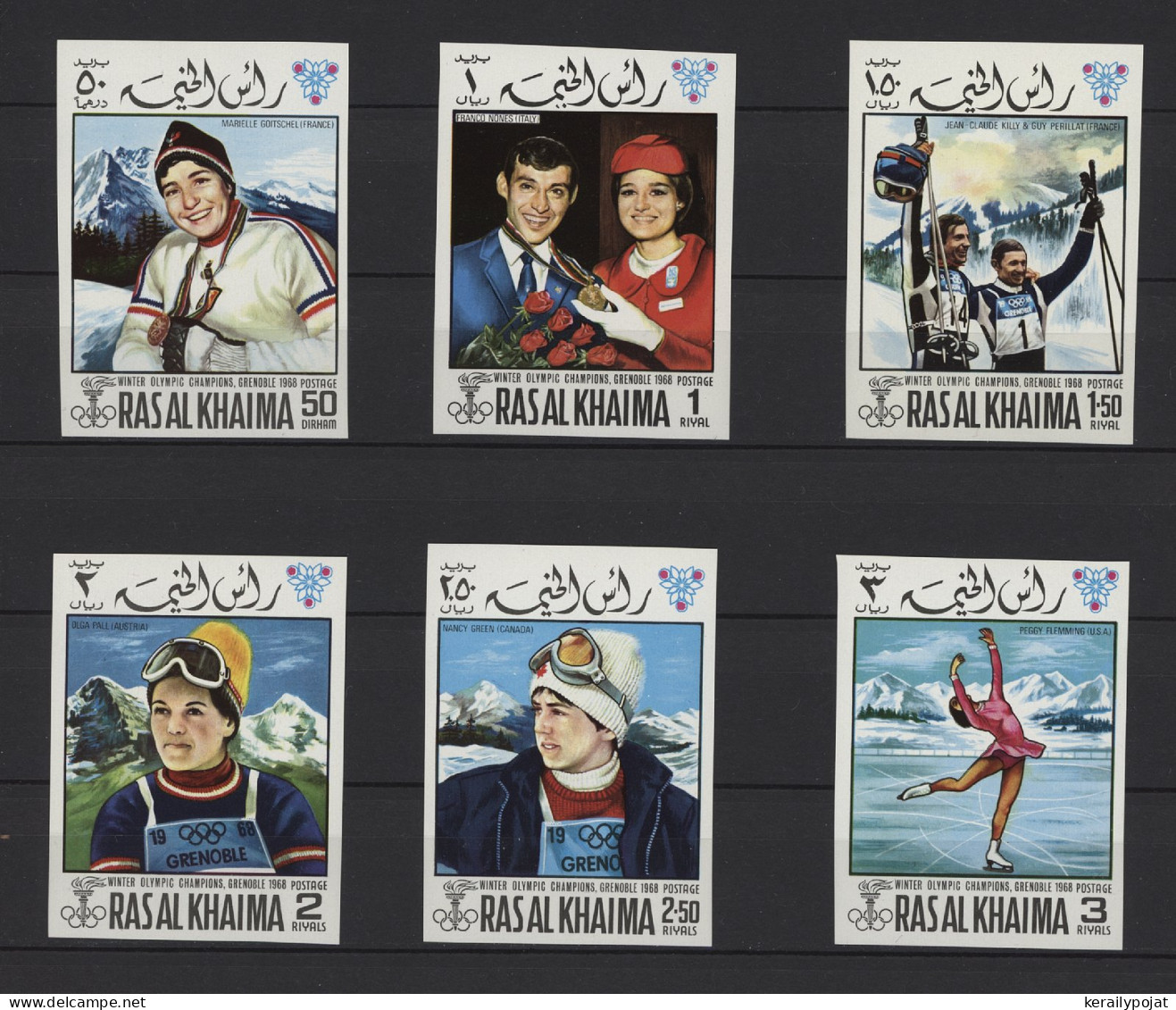 Ras Al Khaima - 1968 Winter Olympics Grenoble IMPERFORATE MNH__(TH-24260) - Ras Al-Khaima