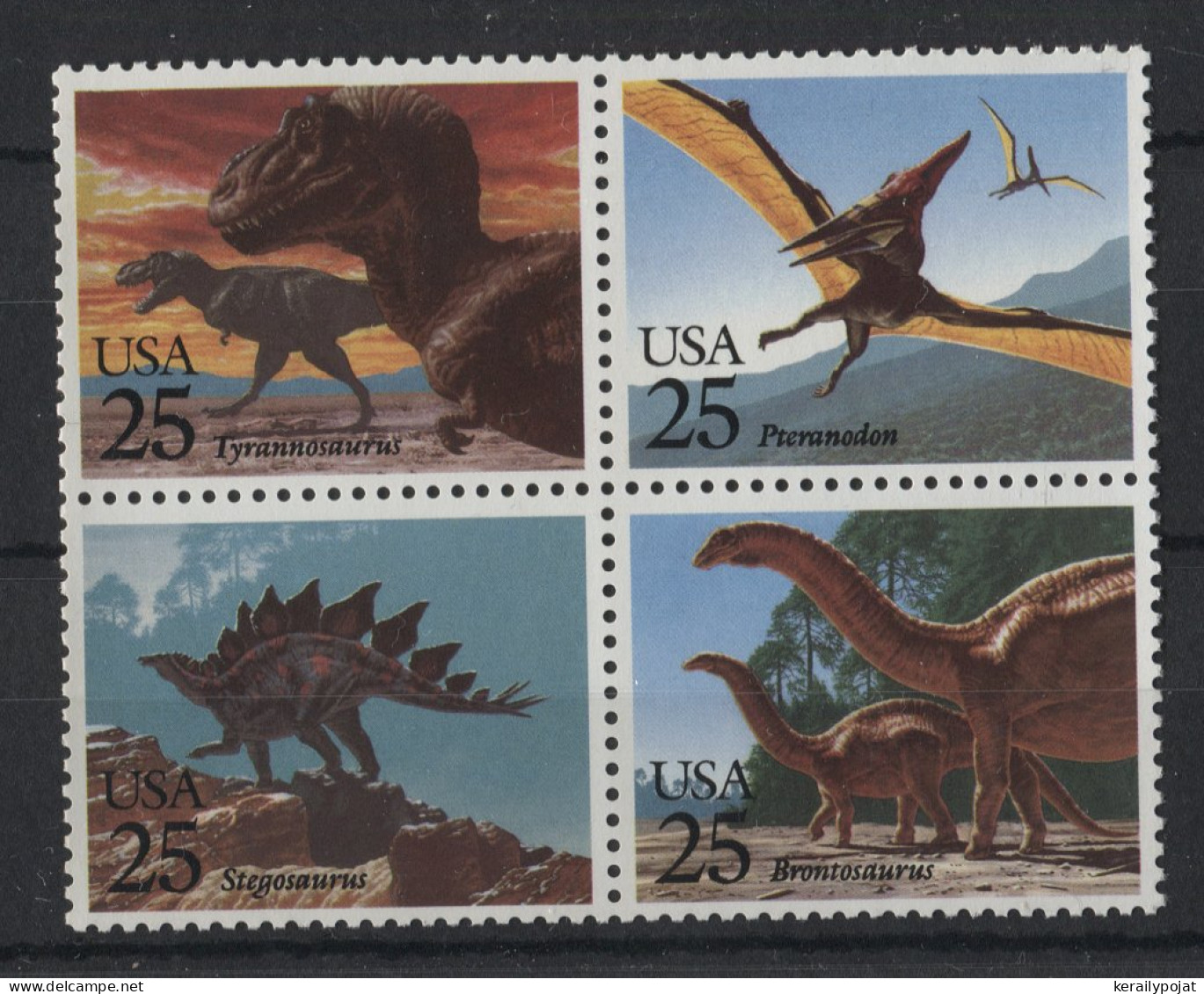 USA - 1989 Saurians Block Of Four MNH__(TH-23051) - Ongebruikt