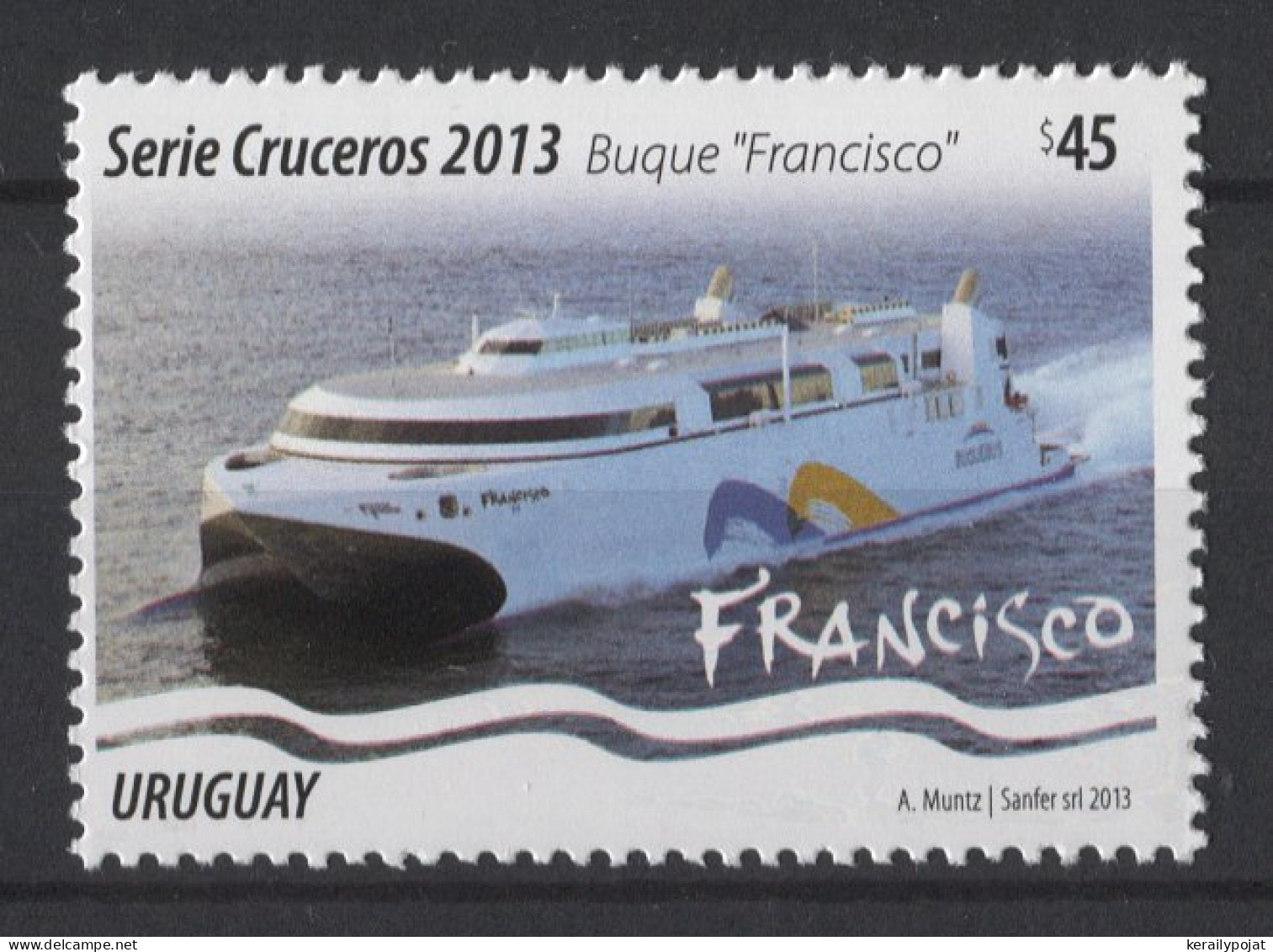 Uruguay - 2013 Ferry Francisco MNH__(TH-26120) - Uruguay