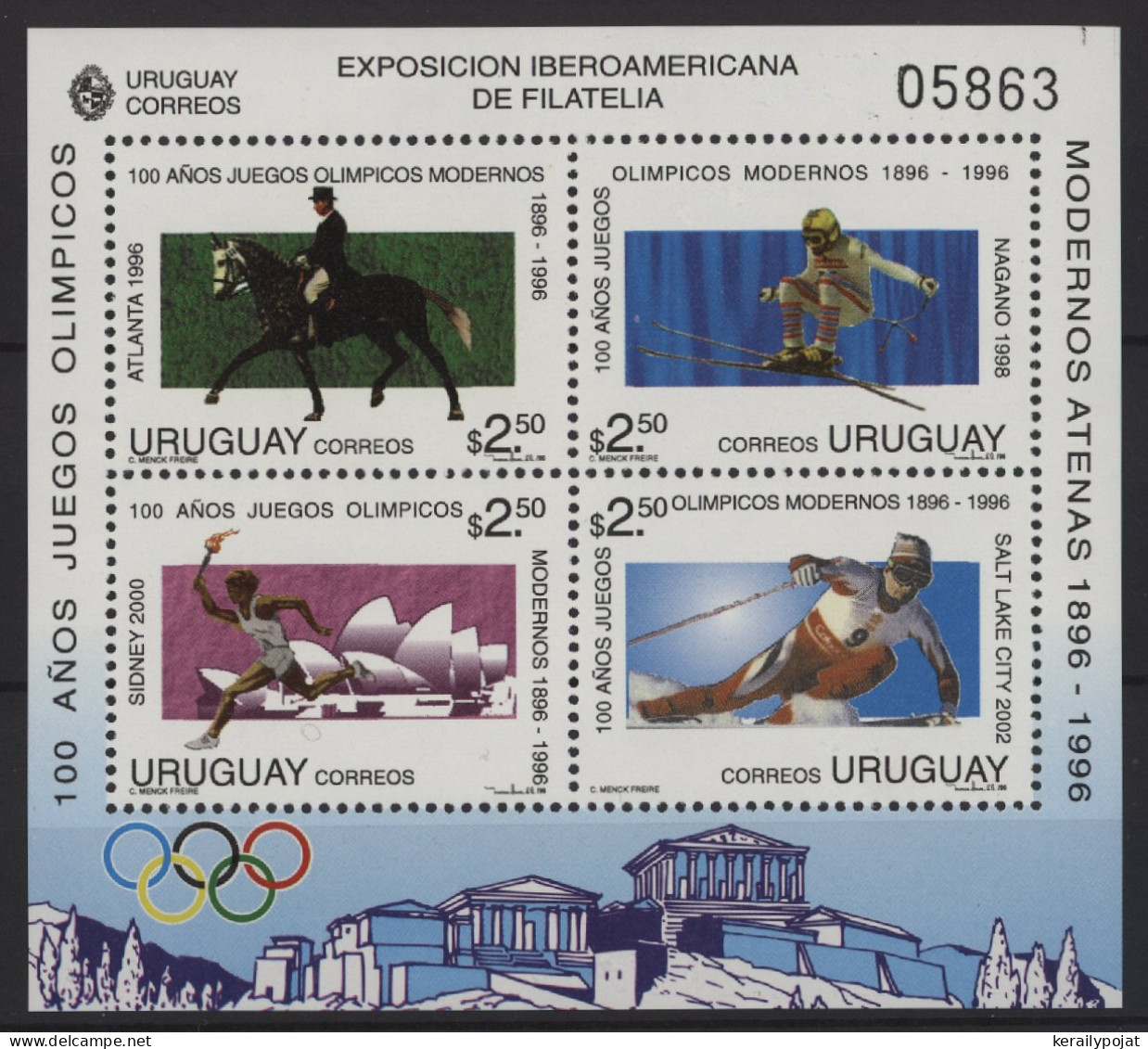 Uruguay - 1996 Modern Olympic Games Block MNH__(TH-27637) - Uruguay