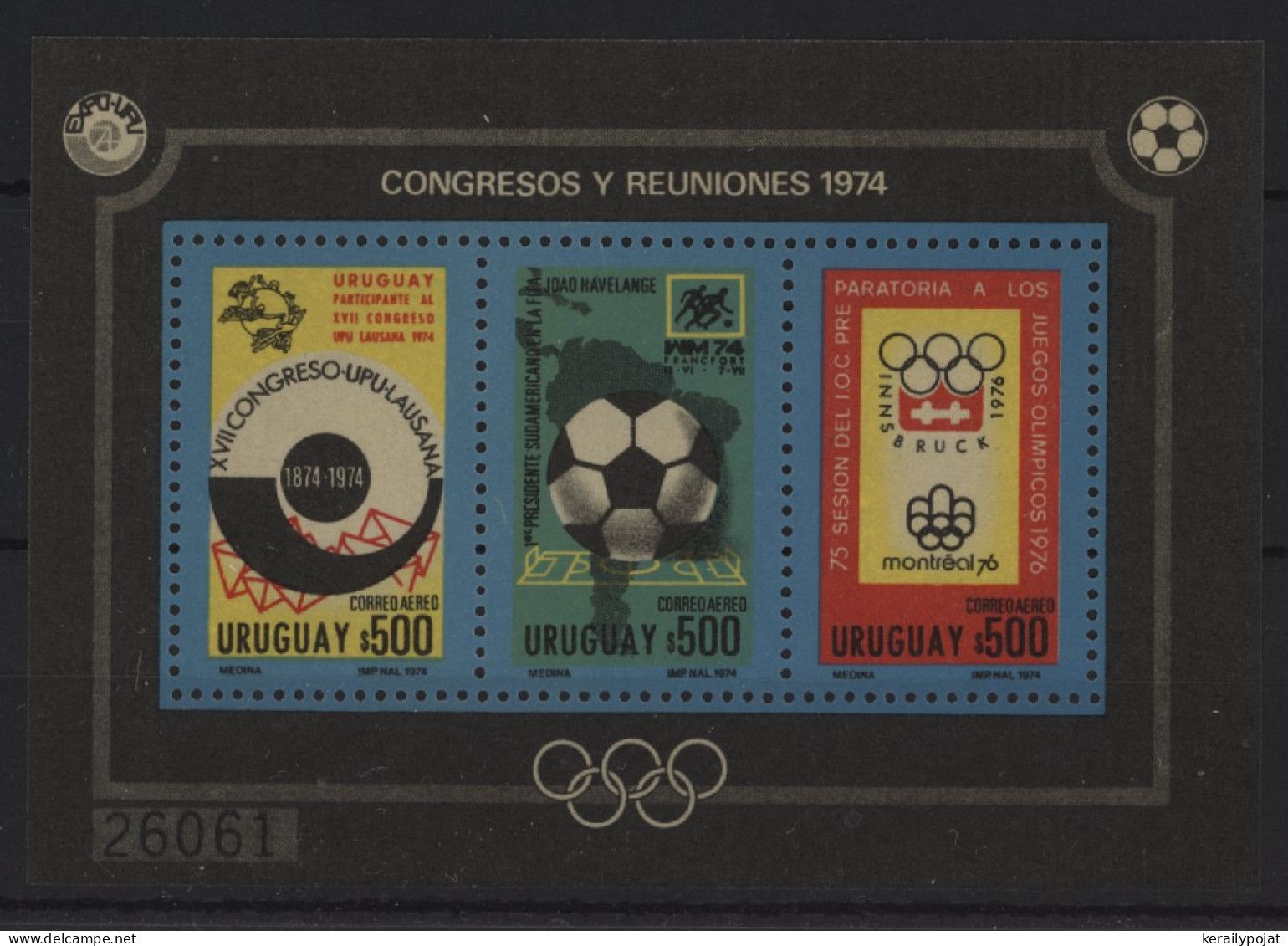 Uruguay - 1974 Events And Congresses Block MNH__(TH-24307) - Uruguay