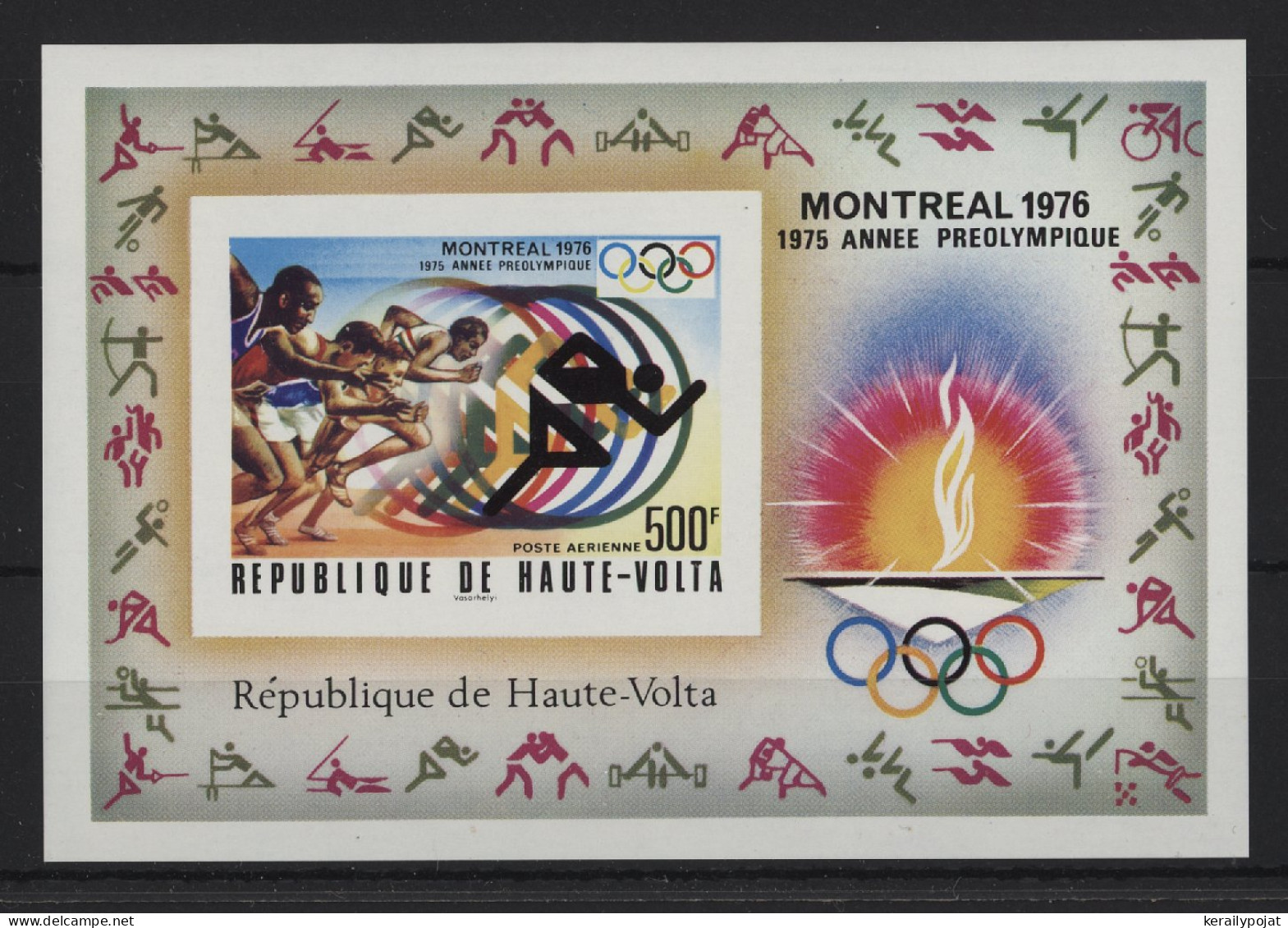 Upper Volta - 1976 Summer Olympics Montreal (I) Block IMPERFORATE MNH__(TH-24336) - Obervolta (1958-1984)