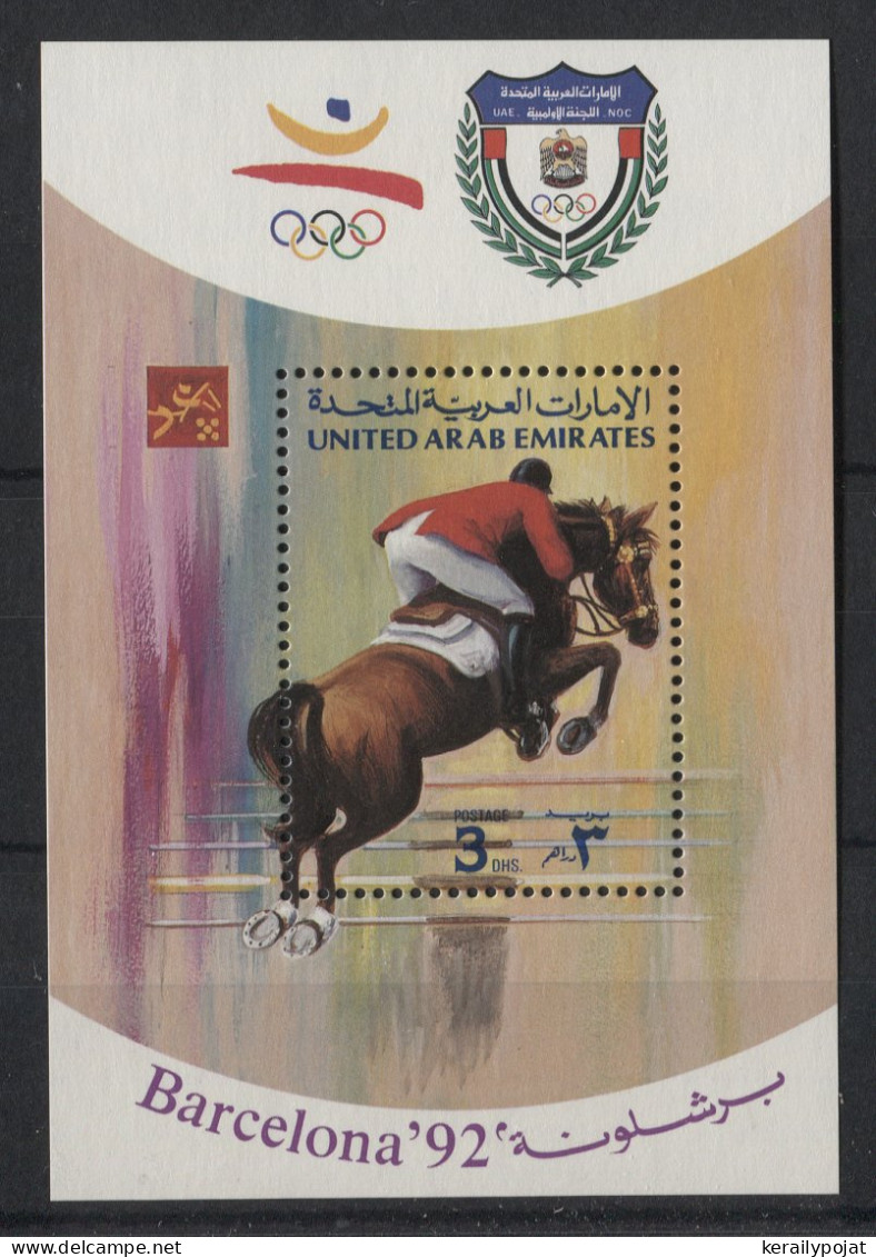United Arab Emirates - 1992 Summer Olympics Barcelona Block MNH__(TH-24025) - Emirati Arabi Uniti