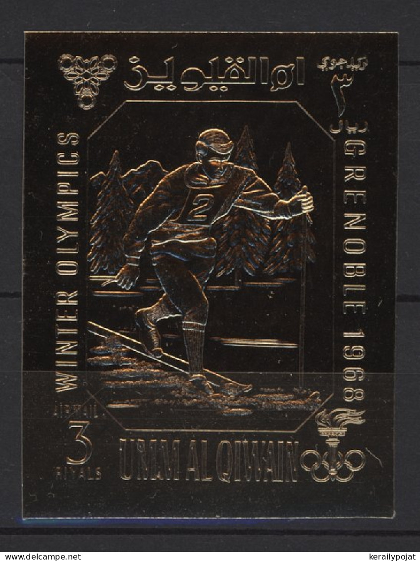 Umm Al Qiwain - 1968 Winter Olympics Grenoble Gold Stamp IMPERFORATE MNH__(TH-24251) - Umm Al-Qaiwain