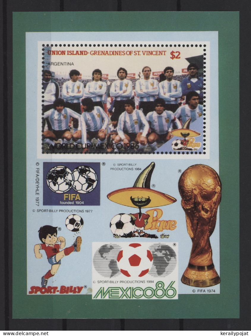 Union Island - 1986 Soccer World Cup Block (2) MNH__(TH-27799) - St.Vincent & Grenadines