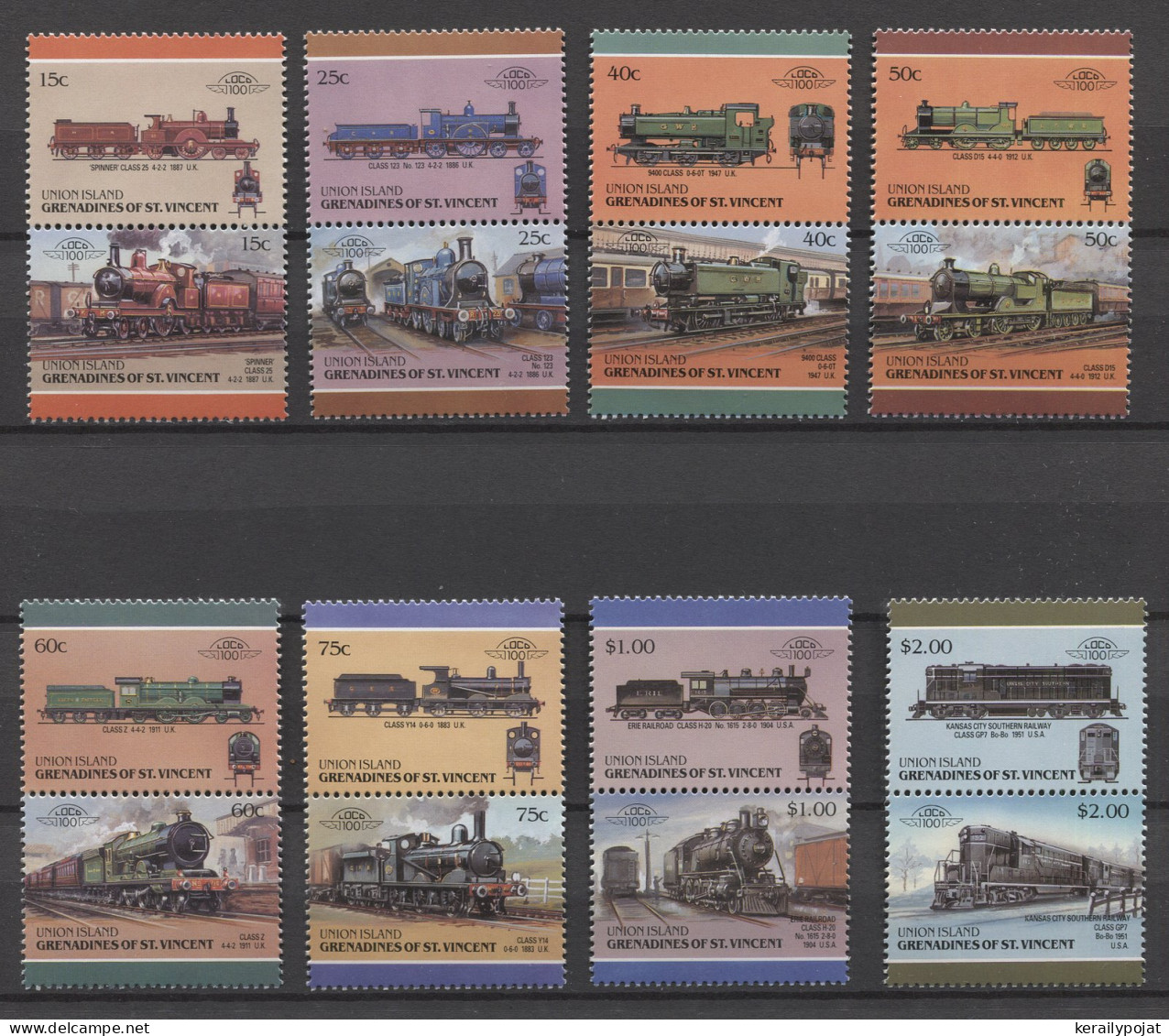 Union Island - 1987 Locomotives (I) MNH__(TH-23595) - St.Vincent & Grenadines