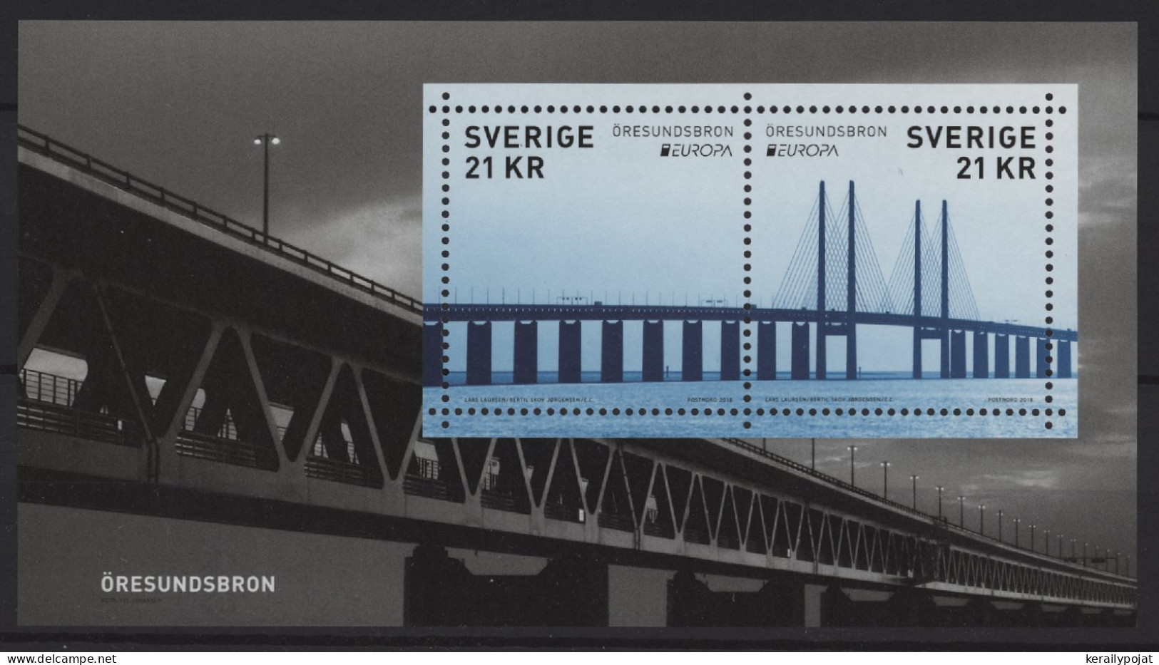 Sweden - 2018 Europe Bridges Block MNH__(TH-25641) - Blocks & Sheetlets