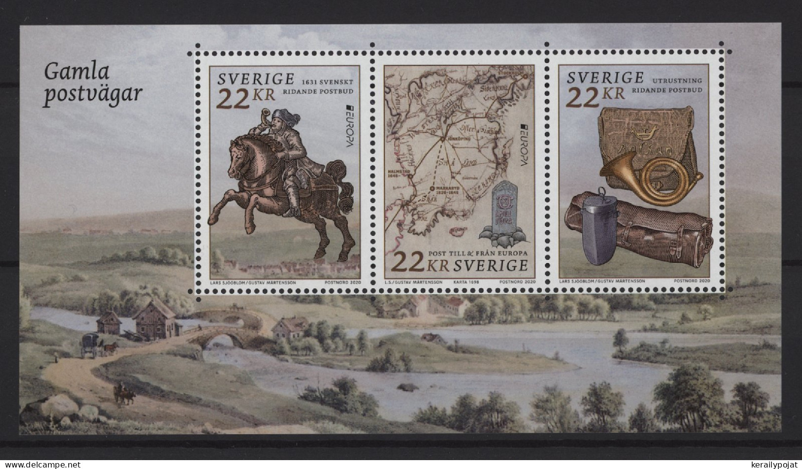 Sweden - 2020 Europe Historical Postal Routes Block MNH__(TH-25643) - Blocks & Sheetlets