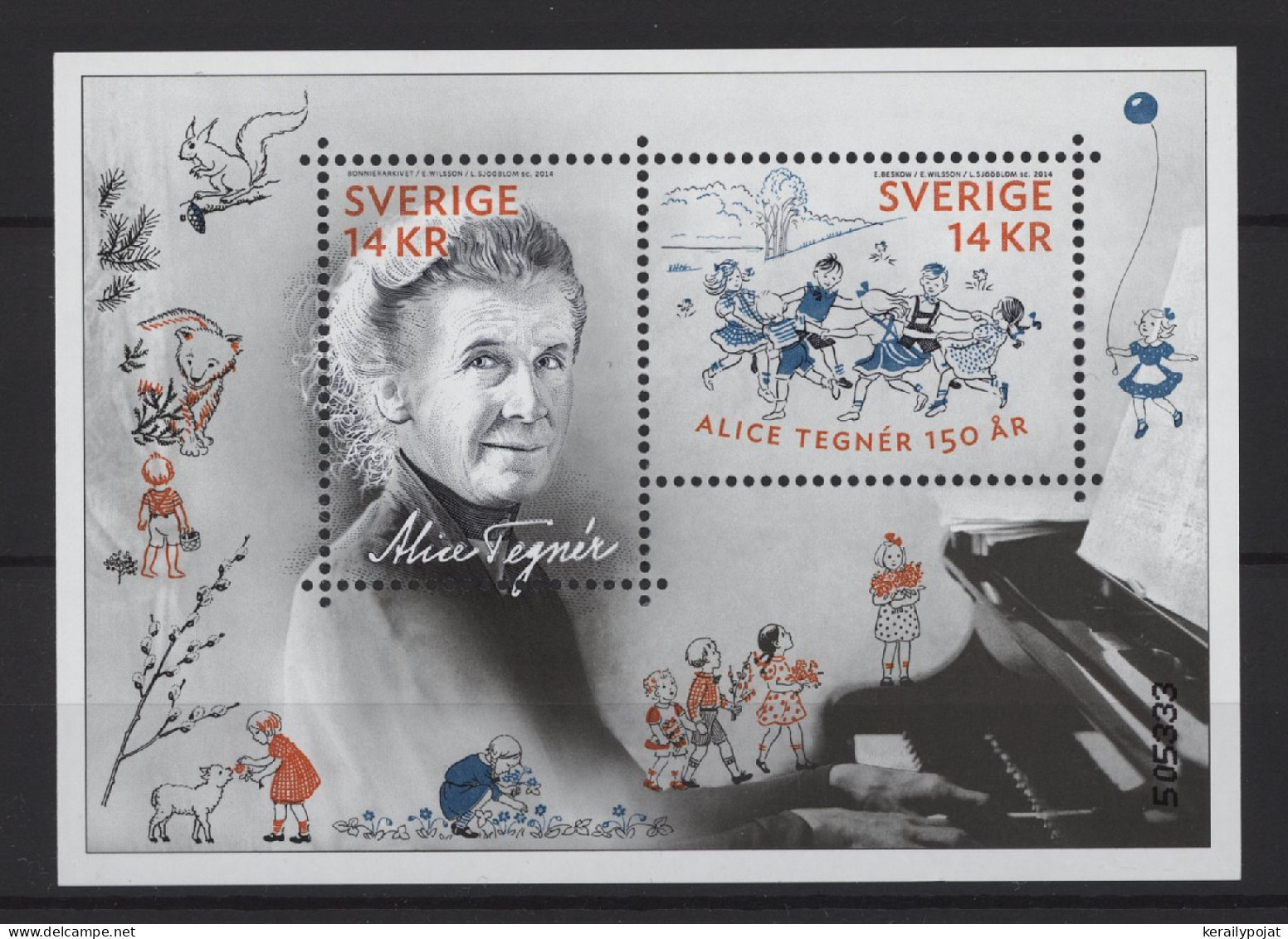 Sweden - 2014 Alice Tegnér Block MNH__(TH-25636) - Blocs-feuillets