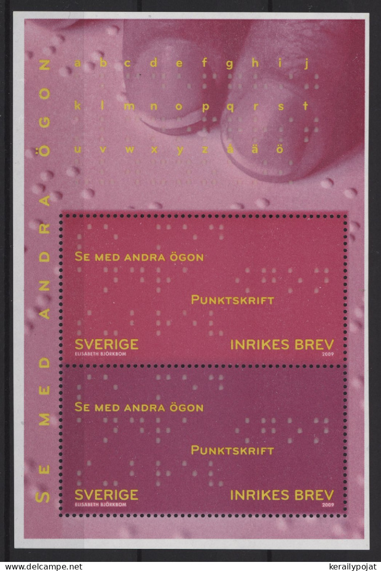 Sweden - 2009 Braille Block MNH__(TH-25640) - Hojas Bloque