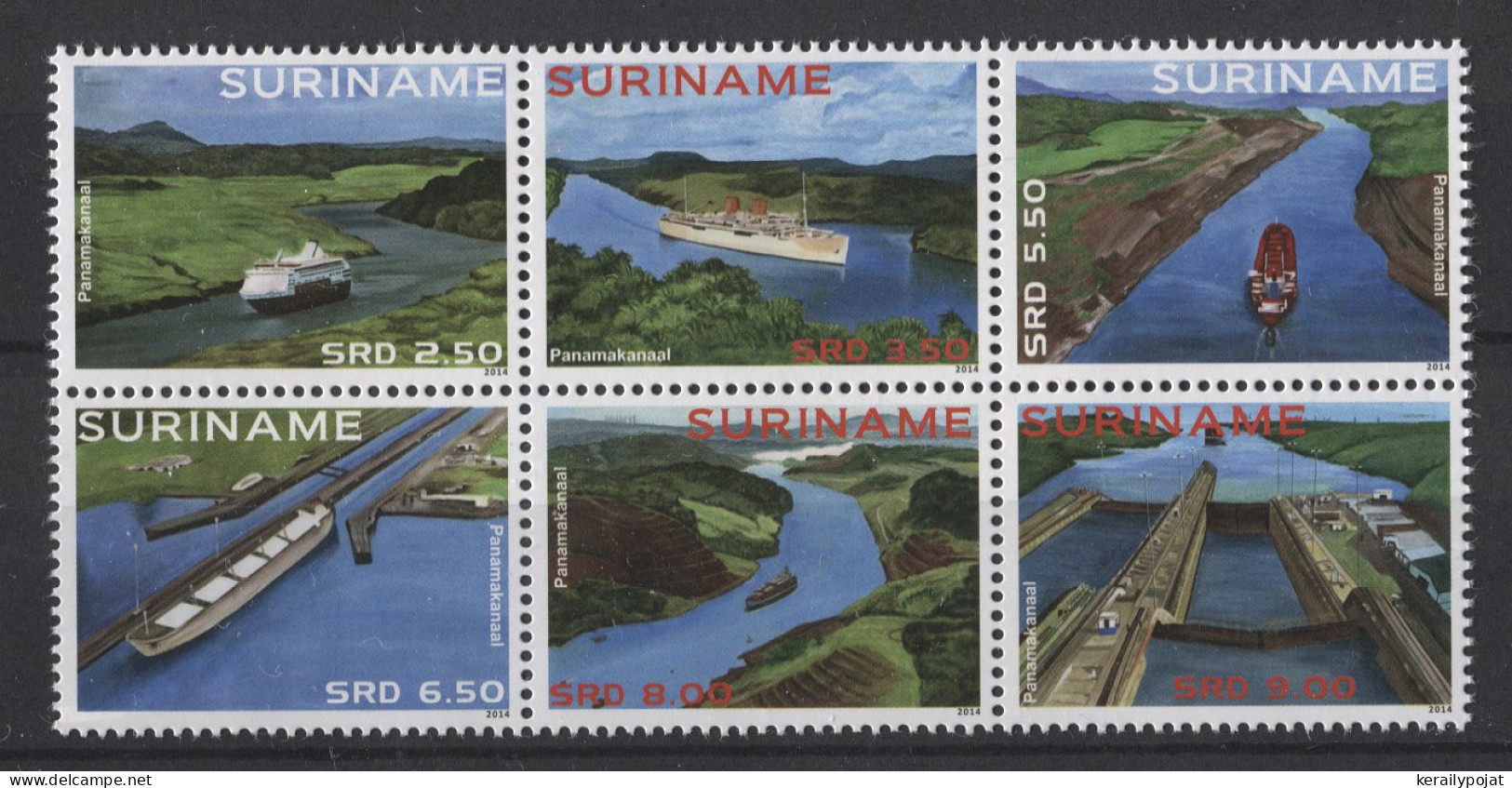 Surinam - 2014 Panama Canal Block Of Six MNH__(TH-26125) - Surinam