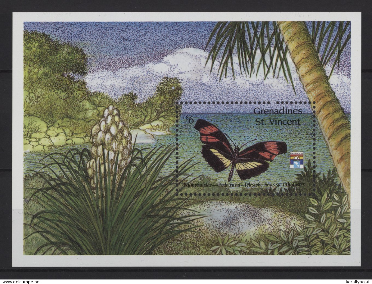 St.Vincent Grenadines - 1992 Butterflies Block (3) MNH__(TH-26780) - St.Vincent & Grenadines