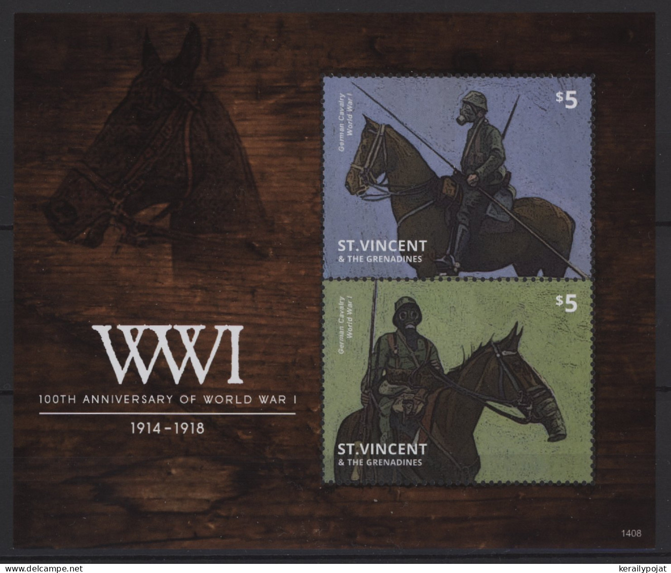 St.Vincent - 2014 First World War Block (2) MNH__(TH-27395) - St.Vincent (1979-...)