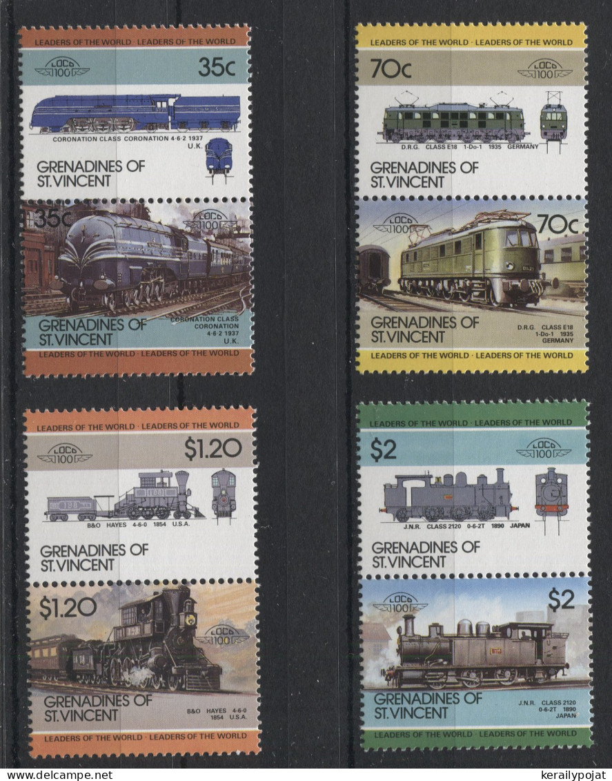 St.Vincent Grenadines - 1985 Locomotives (III) MNH__(TH-23599) - St.Vincent & Grenadines