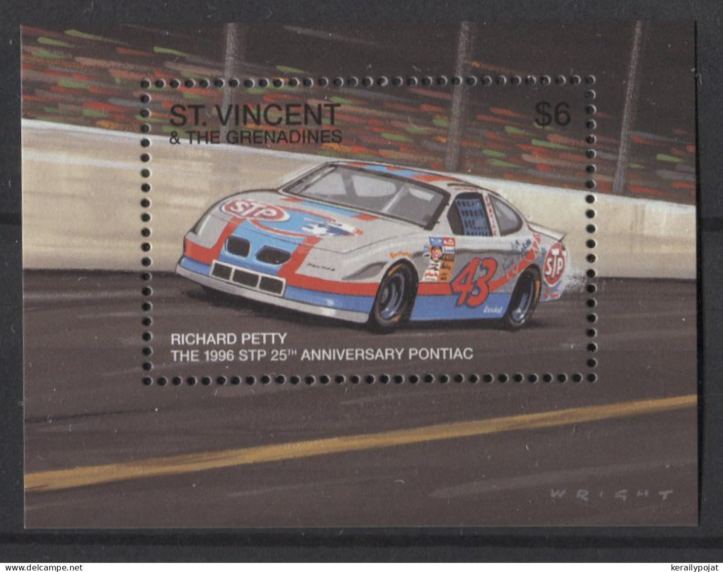 St.Vincent - 1996 Richard Petty Block (2) MNH__(TH-25052) - St.Vincent (1979-...)