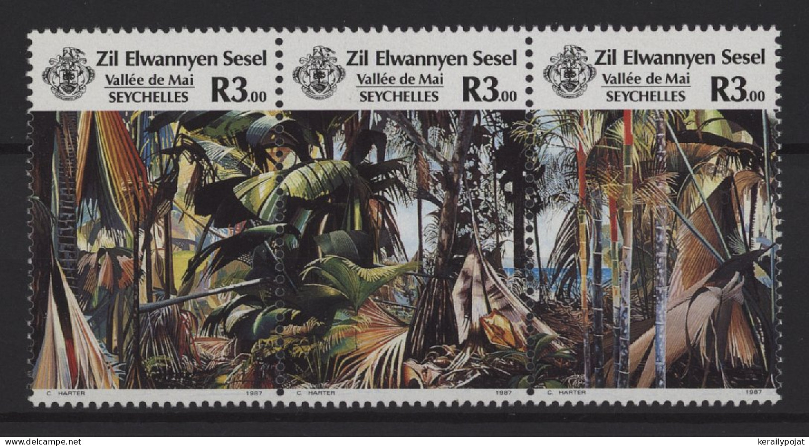 Zil Elwagne Sesel - 1987 Tourism Strip MNH__(TH-25239) - Seychelles (1976-...)