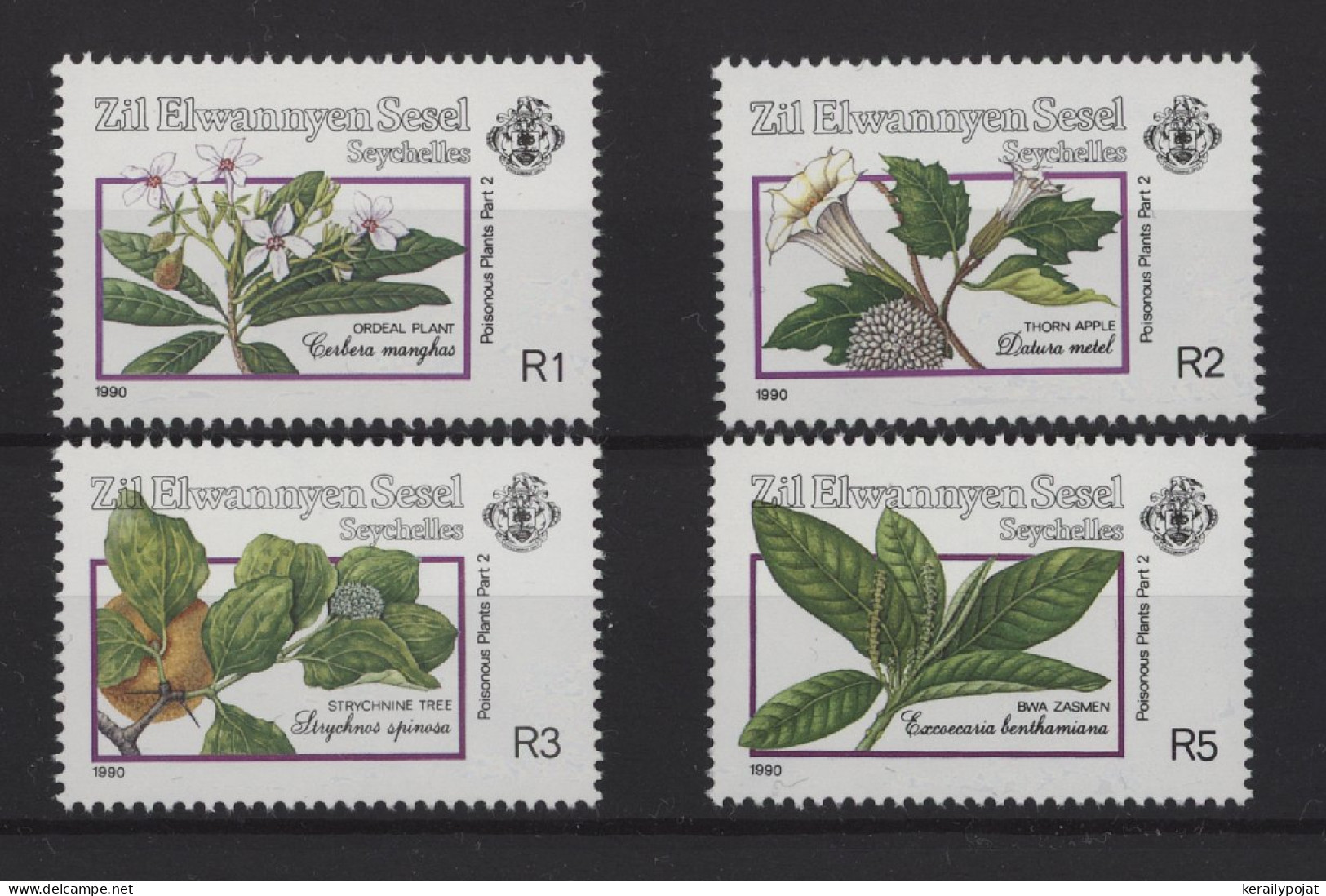 Zil Elwagne Sesel - 1990 Poisonous Plants MNH__(TH-25244) - Seychellen (1976-...)