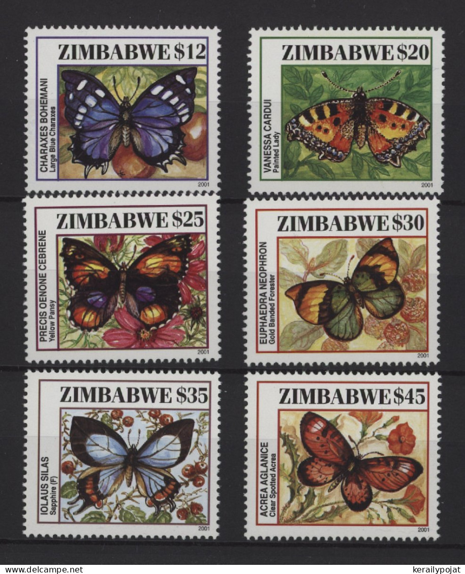 Zimbabwe - 2001 Butterflies MNH__(TH-27328) - Zimbabwe (1980-...)