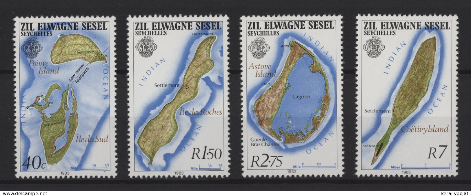 Zil Elwagne Sesel - 1983 Island Maps MNH__(TH-25226) - Seychelles (1976-...)