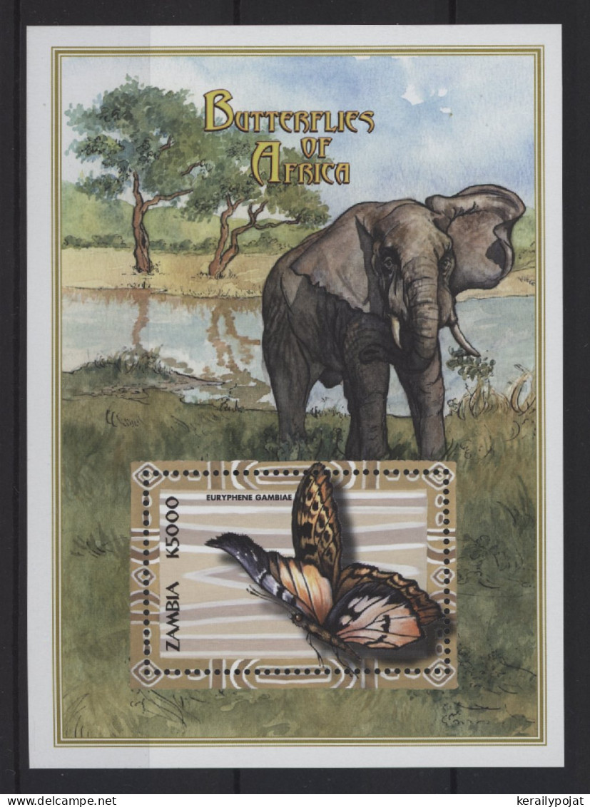 Zambia - 2000 Butterflies Block (1) MNH__(TH-26883) - Zambia (1965-...)