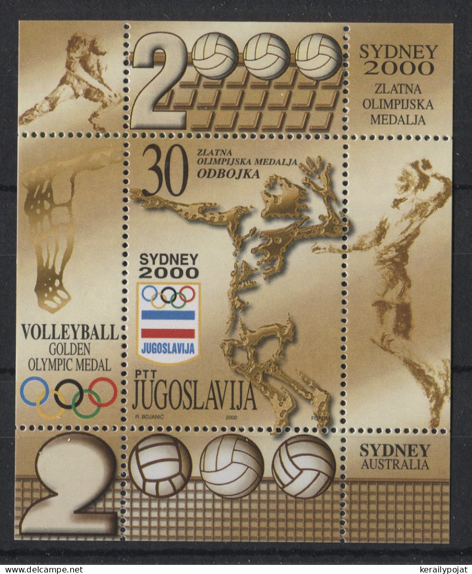 Yugoslavia - 2000 Medals At The Summer Olympics Sydney Block MNH__(TH-23222) - Hojas Y Bloques