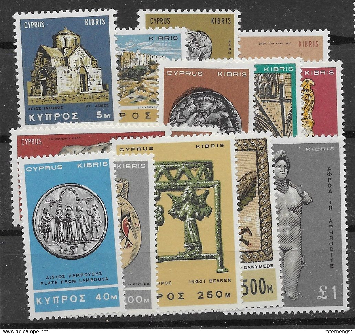 Cyprus Mnh ** Complete Set 1966 25 Euros - Unused Stamps